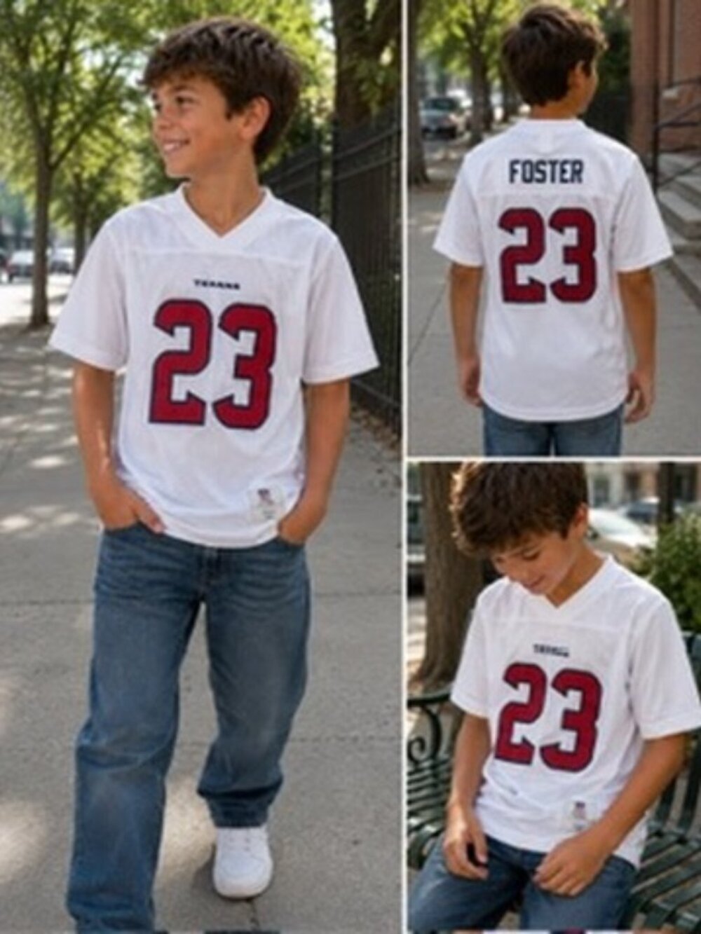 NFL Team Apparel Houston Texans Arian Foster #23 Youth Small Jersey White Size 8